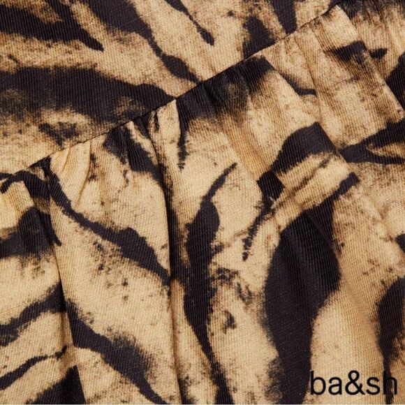 BA&SH **NWT** Zola Puff-sleeve Linen-blend Tiger Print Mini Dress - Picture 11 of 14